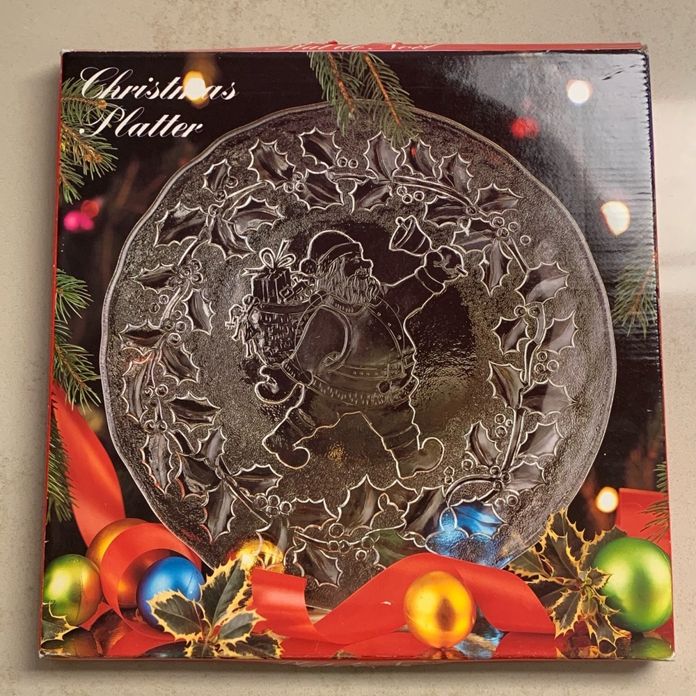 Christmas Glass Platter